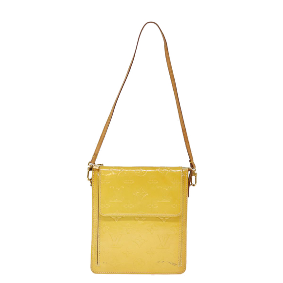 LOUIS VUITTON Monogram Vernis Motto Pouch Lime Yellow M91059 LV Auth 75874 - Picture 13 of 16